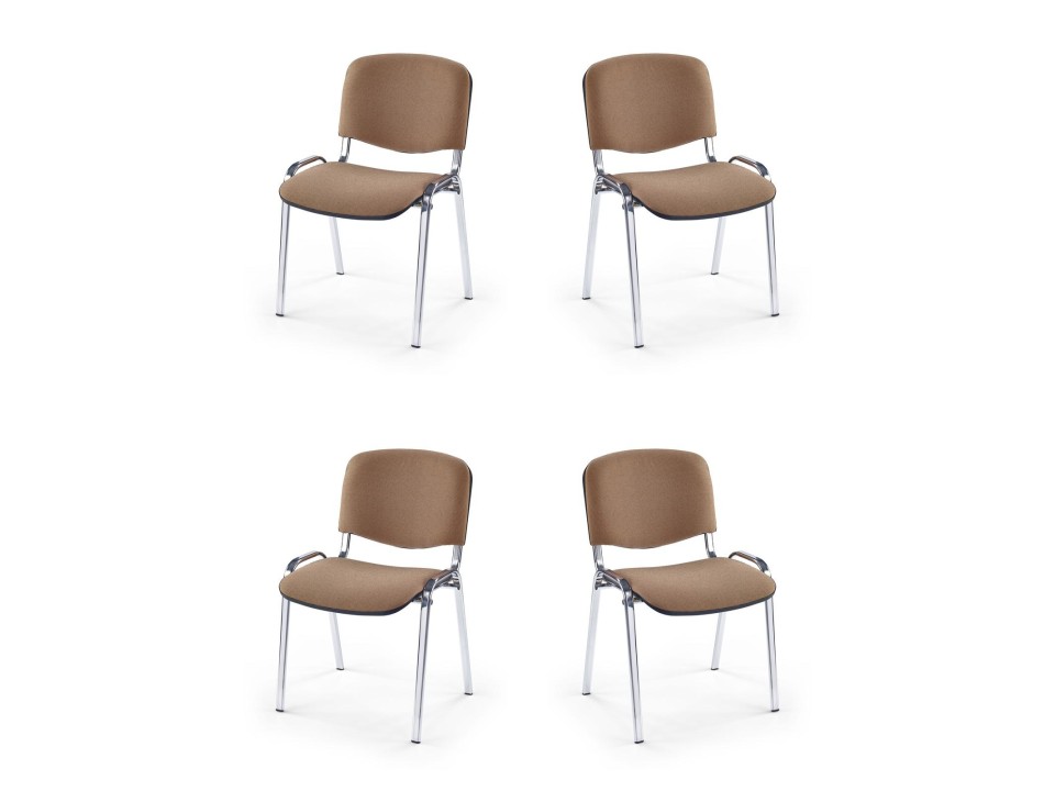 Cztery krzesła chrom beżowe - 0041