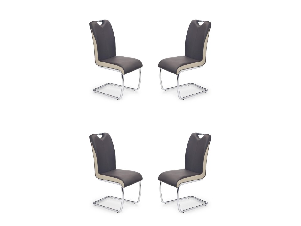 Cztery krzesła ciemno brązowe - 7237