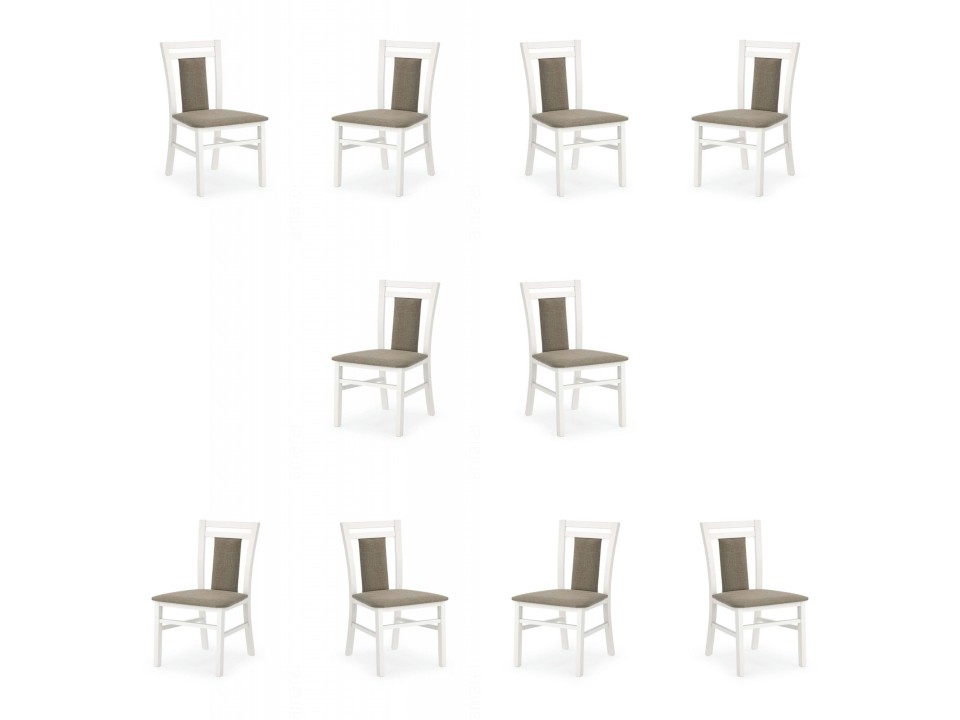 Dziesięć krzeseł białych tapicerowanych - 5172