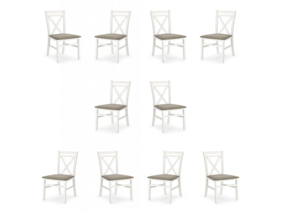 Dziesięć krzeseł tapicerowanych białych - 5189
