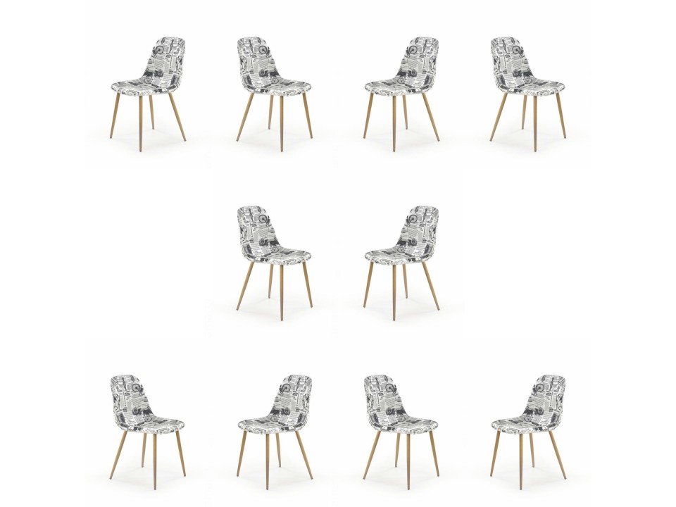 Dziesięć krzeseł wielobarwnych / dąb miodowy - 0541