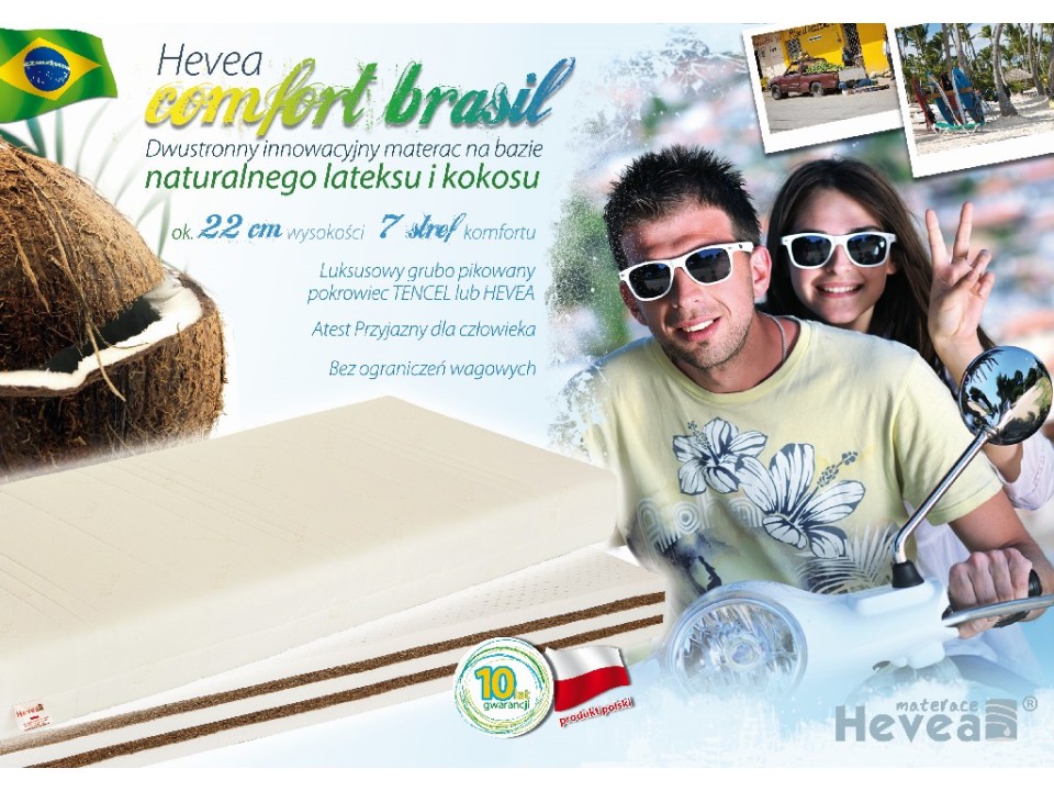 Materac lateksowo-kokosowy Hevea Brasil 200x140