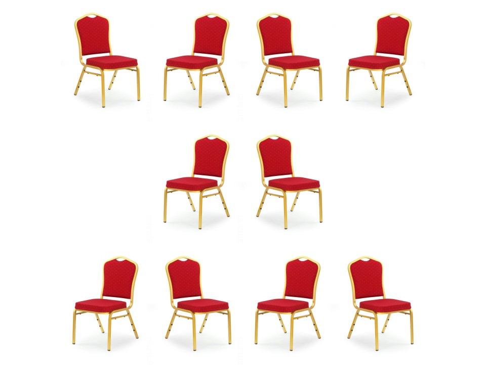 Dziesięć krzeseł bordowych - 2992