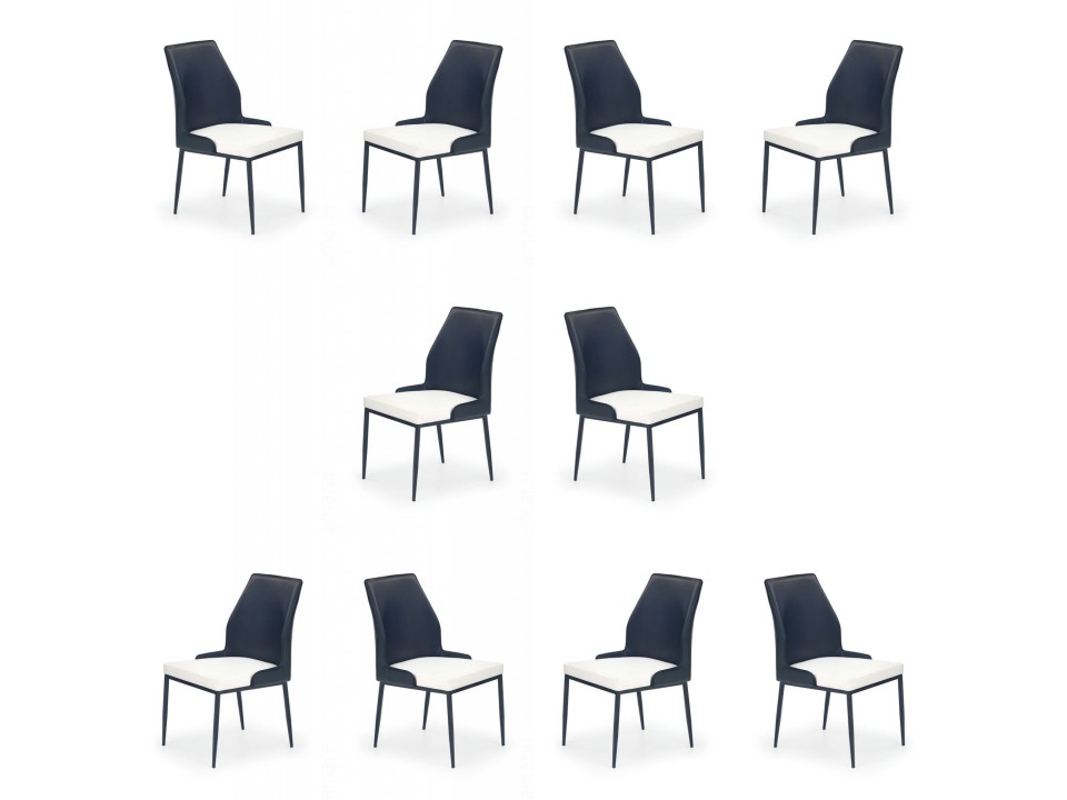 Dziesięć krzeseł biało-czarnych - 7589