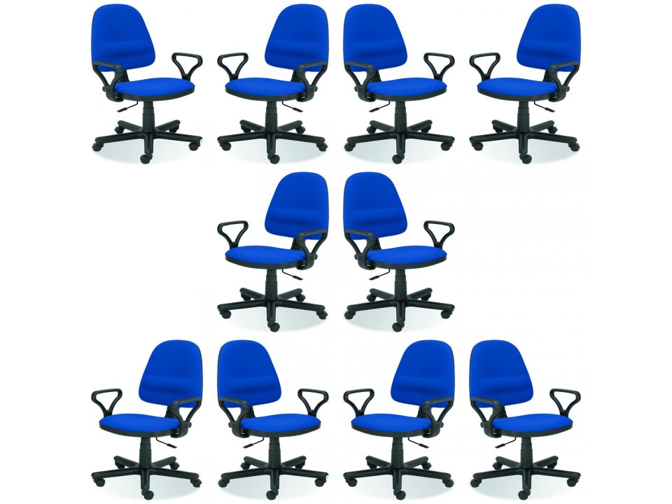 Dziesięć krzeseł biurowych niebieskich - 6060