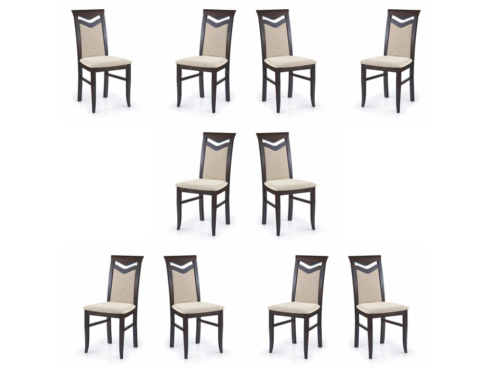 Dziesięć krzeseł wenge tapicerowanych - 5080