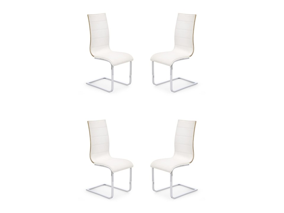 Cztery krzesła białe sonoma ekoskóra - 7008