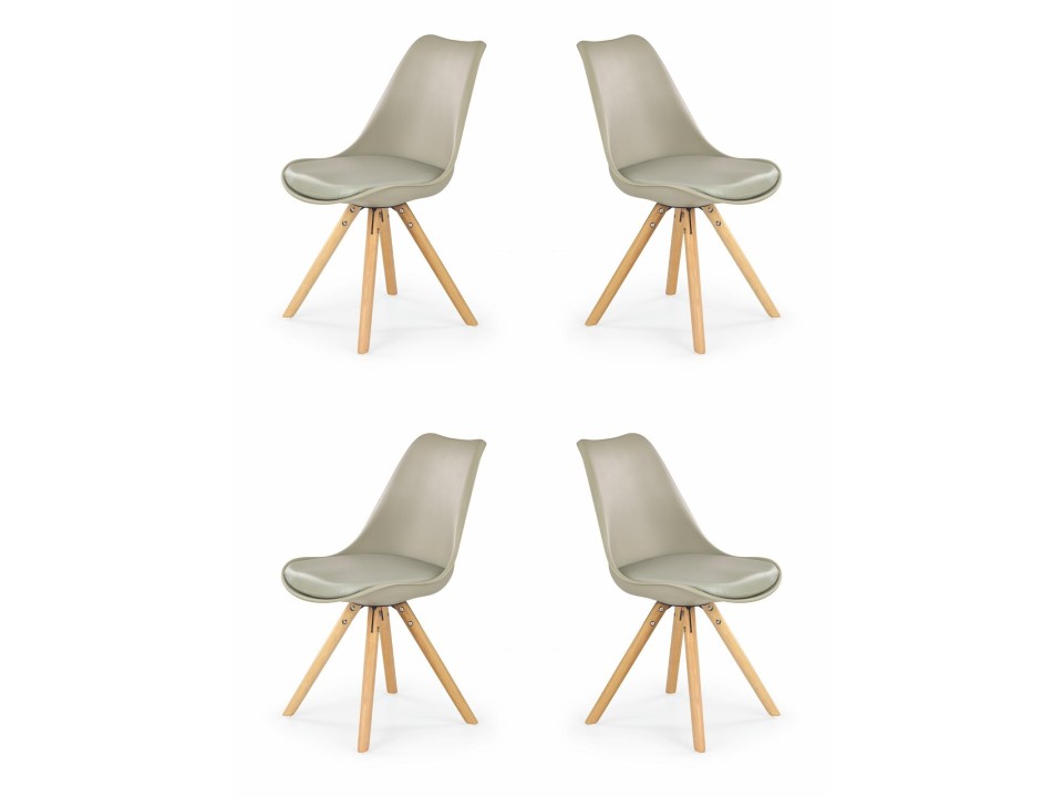 Cztery krzesła khaki - 8296