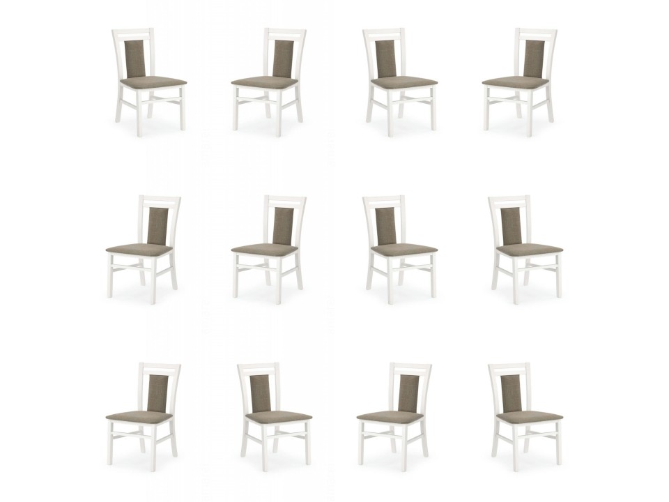 Dwanaście krzeseł białych tapicerowanych - 5172