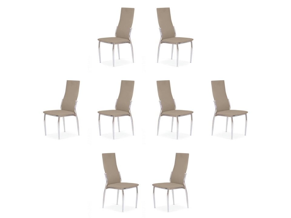 Osiem krzeseł chrom cappuccino - 1388