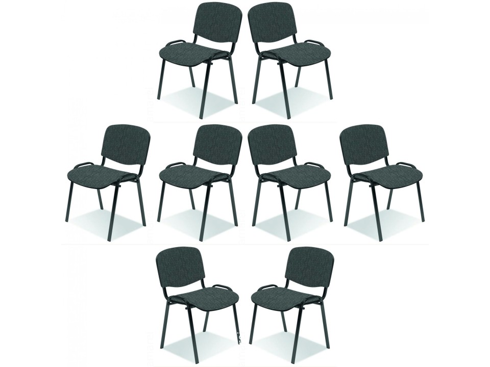Osiem krzeseł biurowych szaro / czarnych - 0738