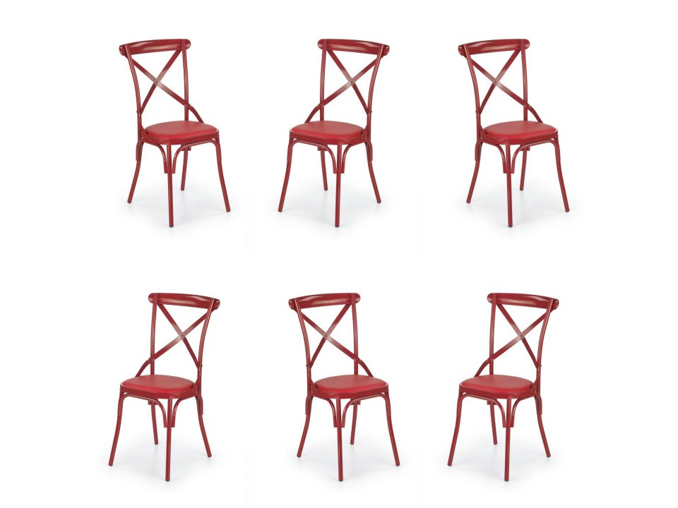 Sześć krzeseł czerwonych - 0480