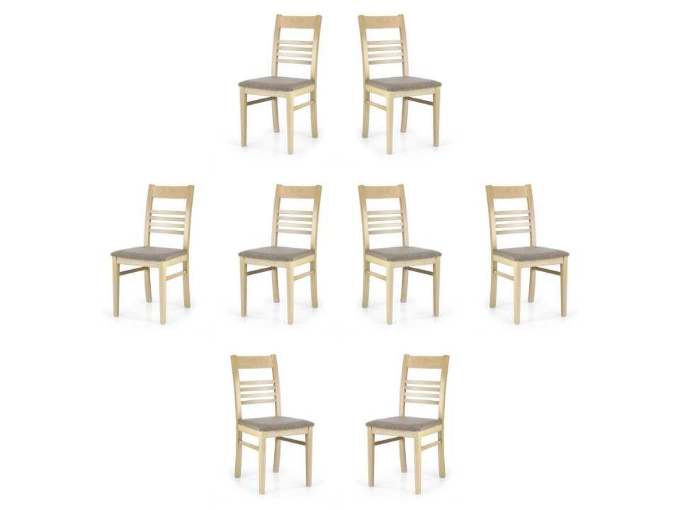 Osiem krzeseł dąb sonoma tapicerowanych - 3666