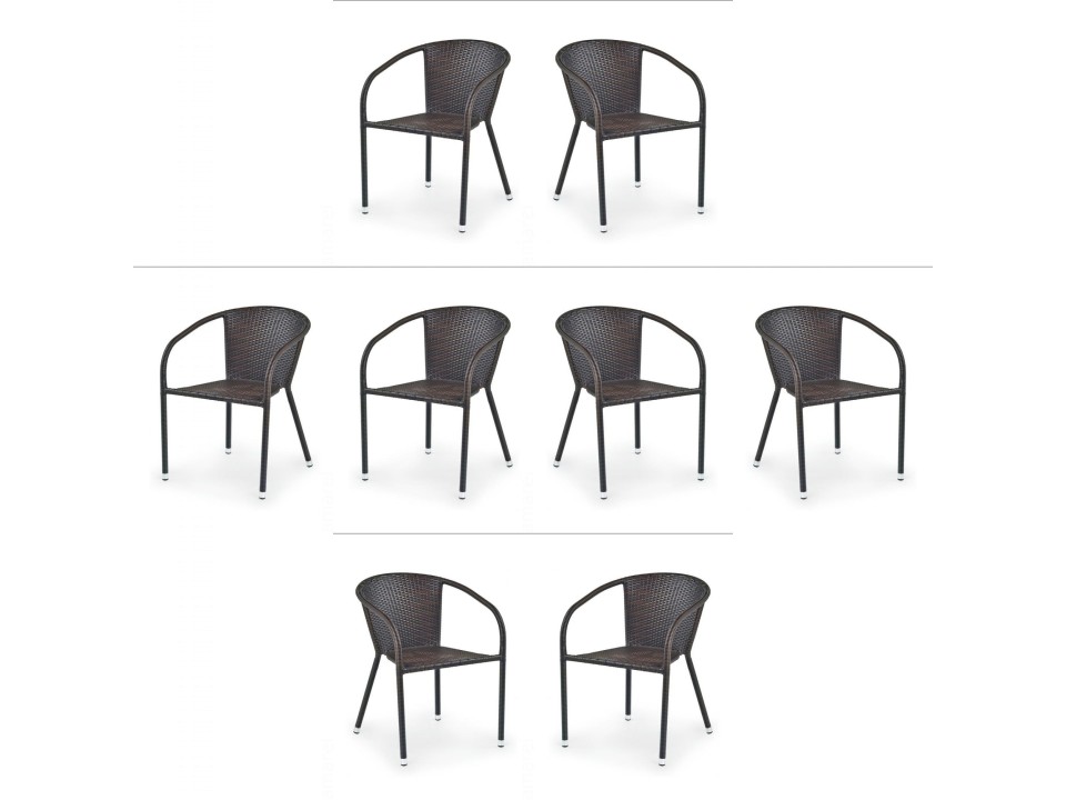 Osiem krzeseł ciemno brązowych - 6163
