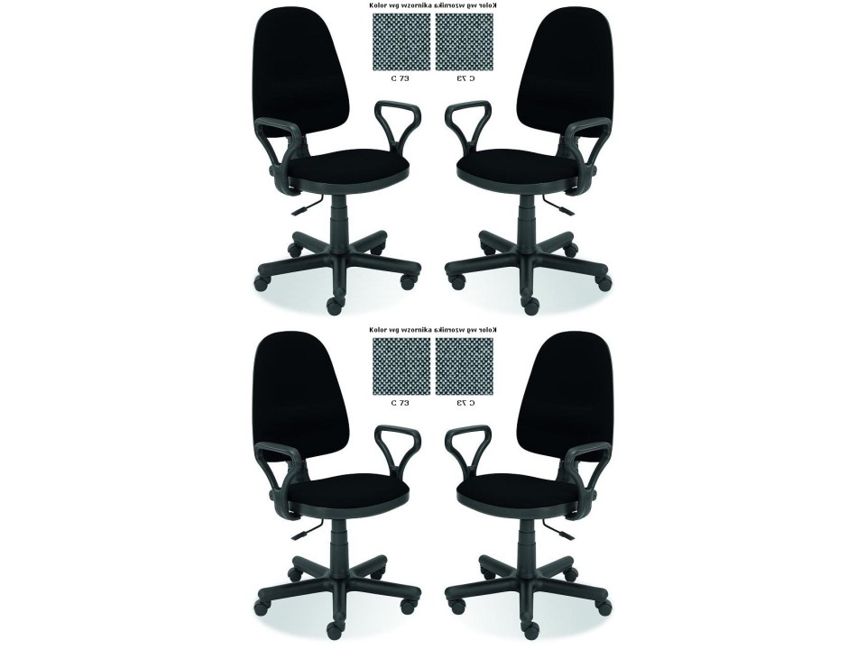 Cztery krzesła biurowe  szare - 6732
