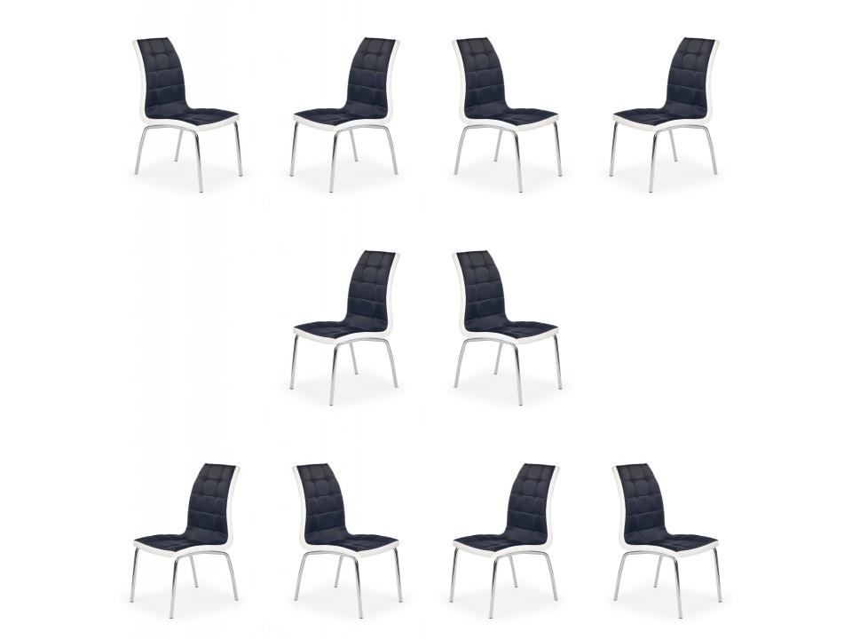 Dziesięć krzeseł czarno - białych - 4786
