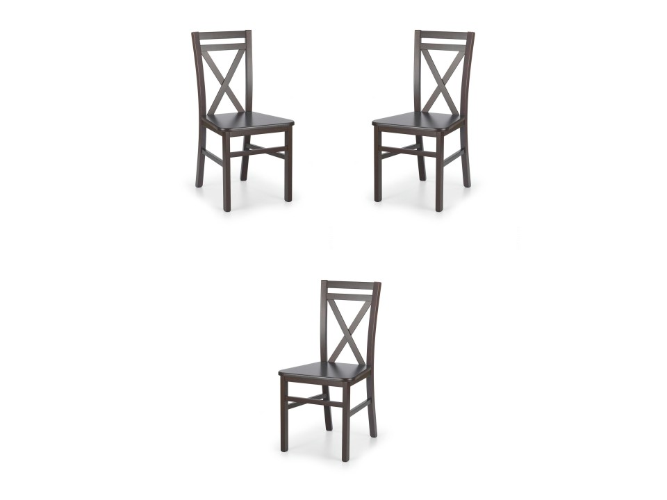 Trzy krzesła ciemny orzech - 8081