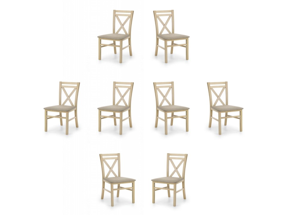 Osiem krzeseł dąb sonoma tapicerowanych - 5196