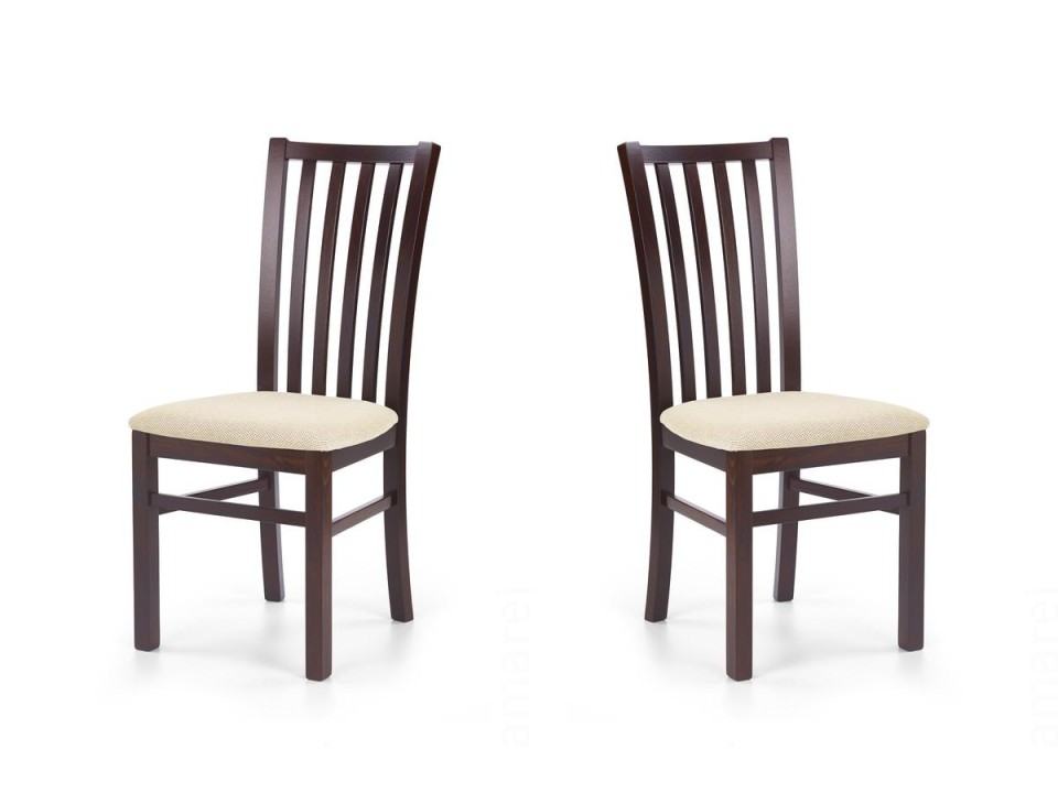 Dwa krzesła tapicerowane  ciemny orzech - 5937