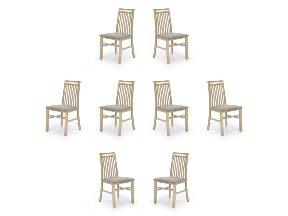Osiem krzeseł dąb sonoma tapicerowanych - 4694