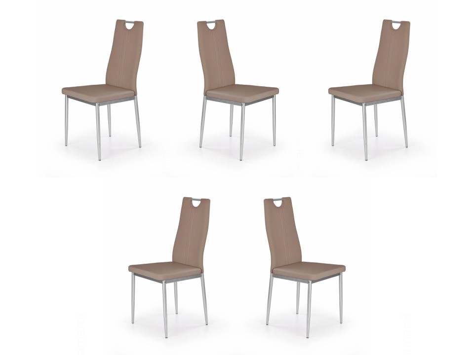 Pięć krzeseł cappucino - 2675