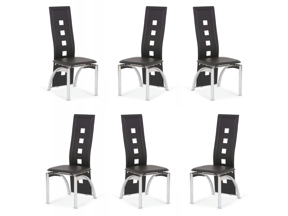 Sześć krzeseł czarnych - 3530