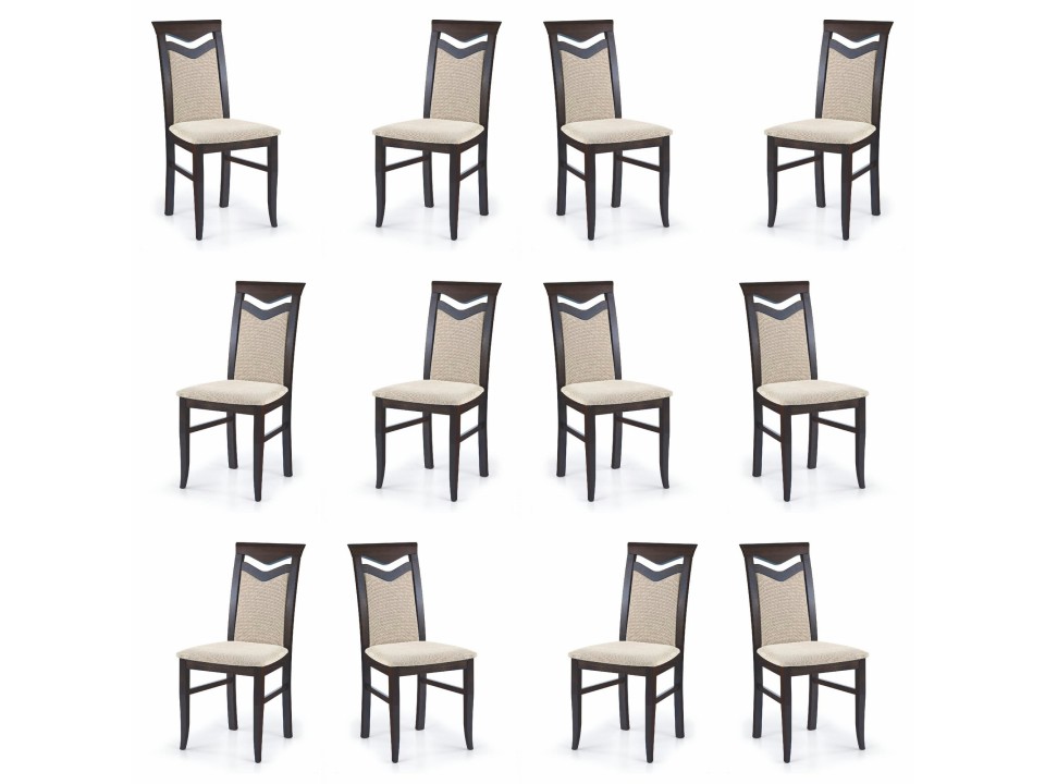 Dwanaście krzeseł wenge tapicerowanych - 5080