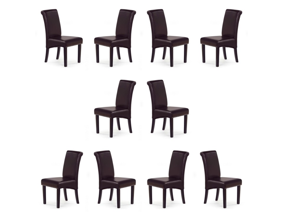 Dziesięć krzeseł wenge / ciemny brąz - 7655