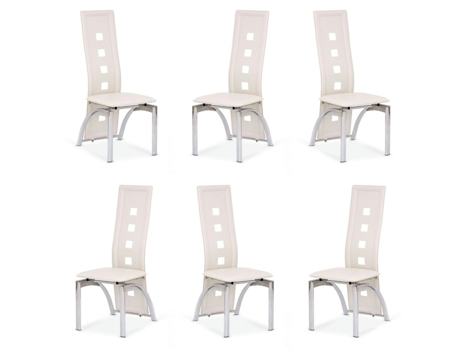 Sześć krzeseł kremowych - 1123