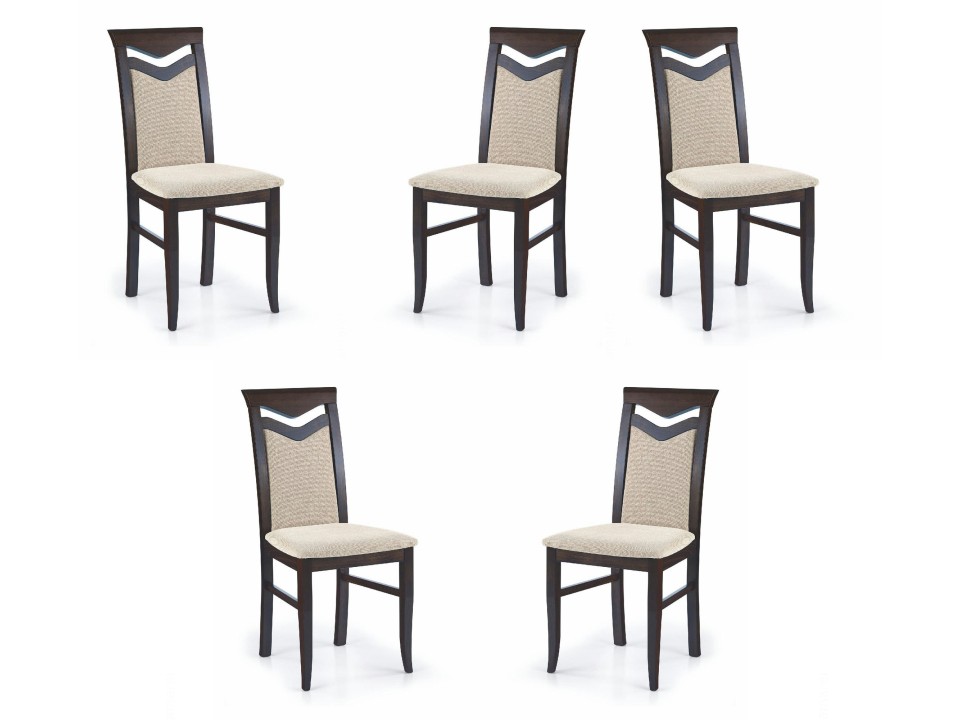 Pięć krzeseł wenge tapicerowanych - 5080