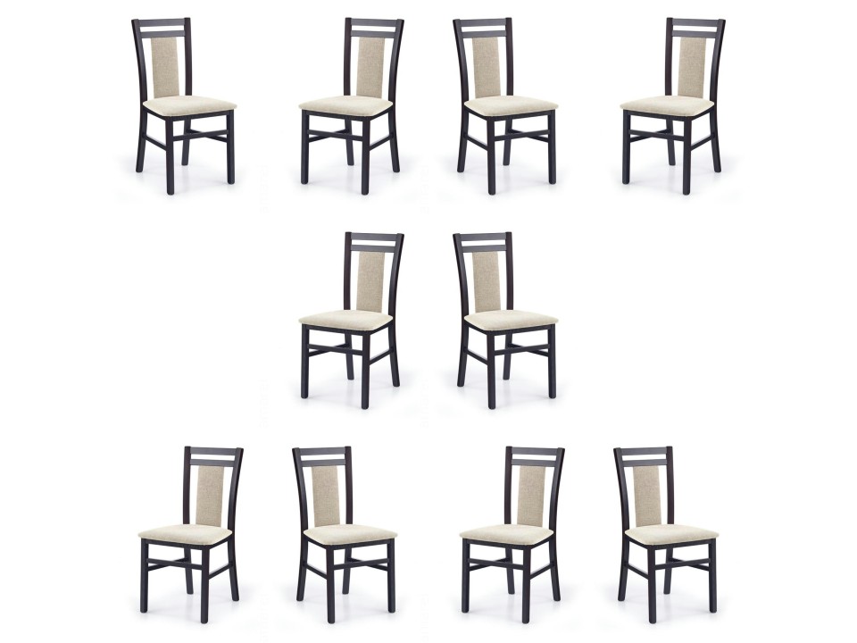 Dziesięć krzeseł tapicerowanych wenge - 4298