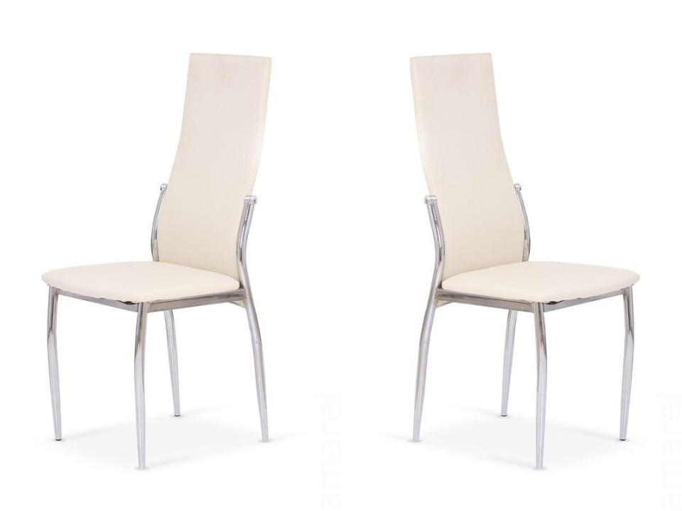 Dwa krzesła chrom waniliowy - 7890