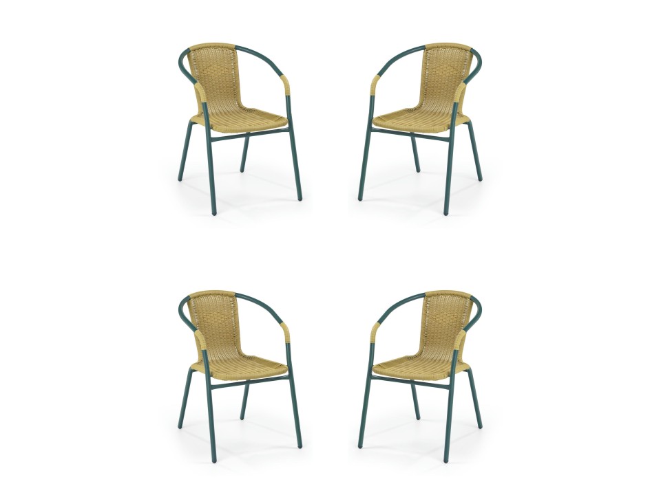 Cztery krzesła ciemno zielone - 2668