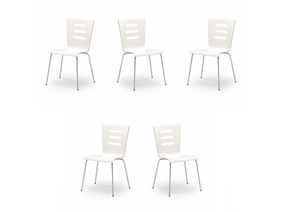 Pięć krzeseł białych - 6743