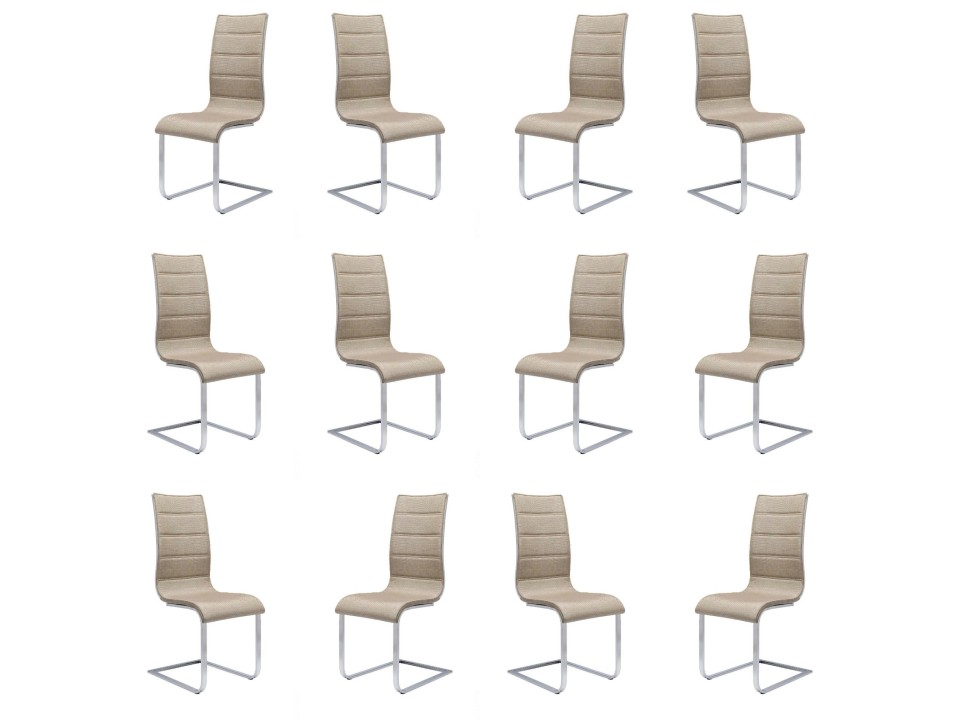 Dwanaście krzeseł beżowo / białych - 1396