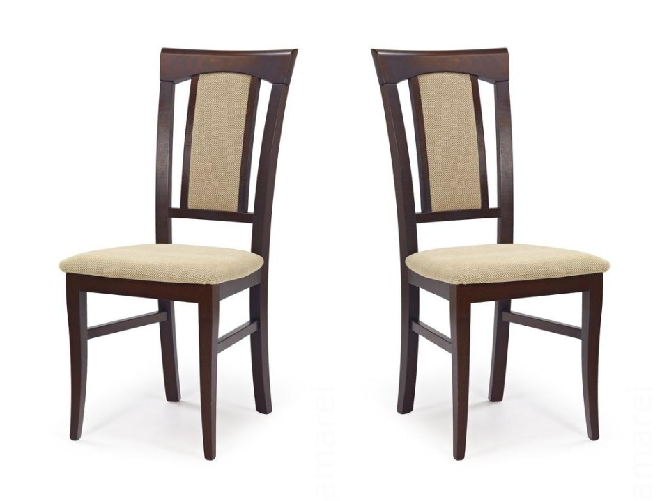 Dwa krzesła tapicerowane  ciemny orzech - 2265