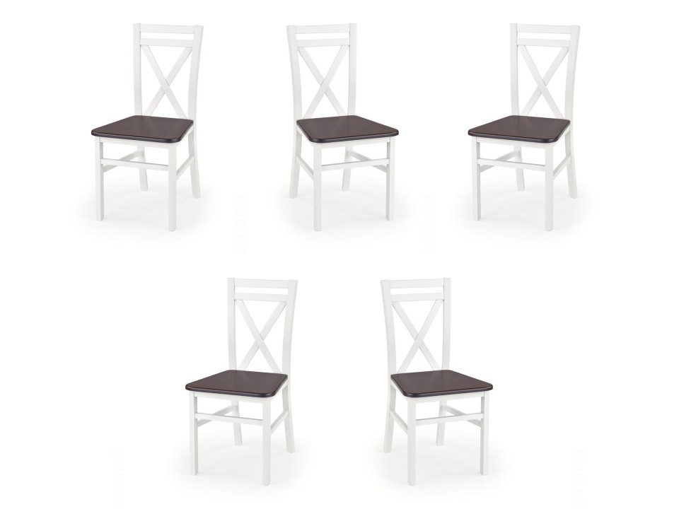 Pięć krzeseł białych olcha - 1258