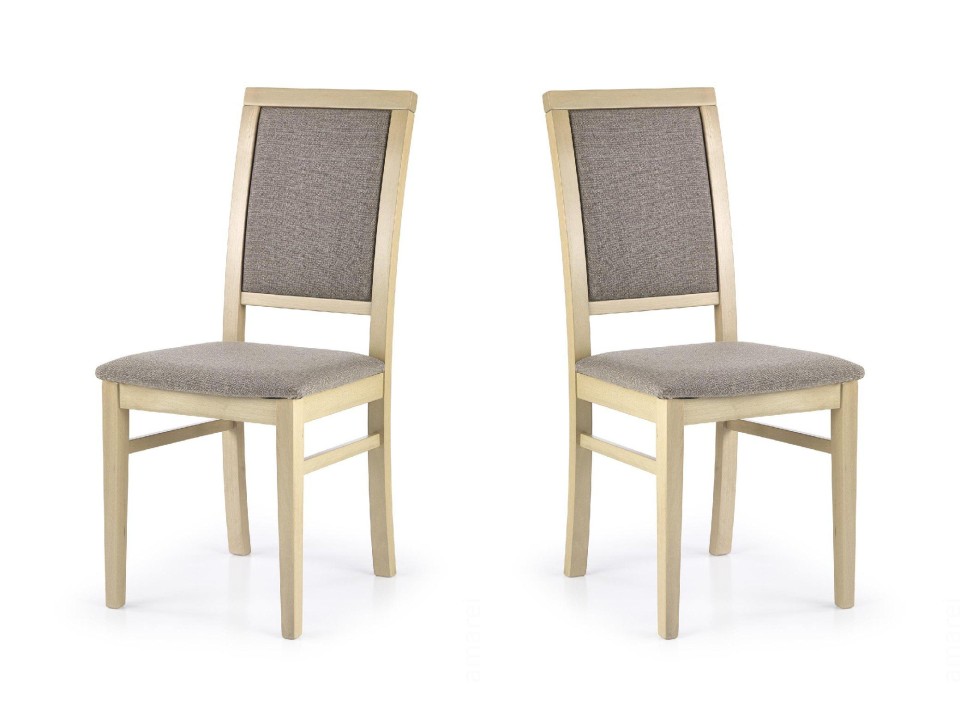 Dwa krzesła tapicerowane  dąb sonoma  - 3543