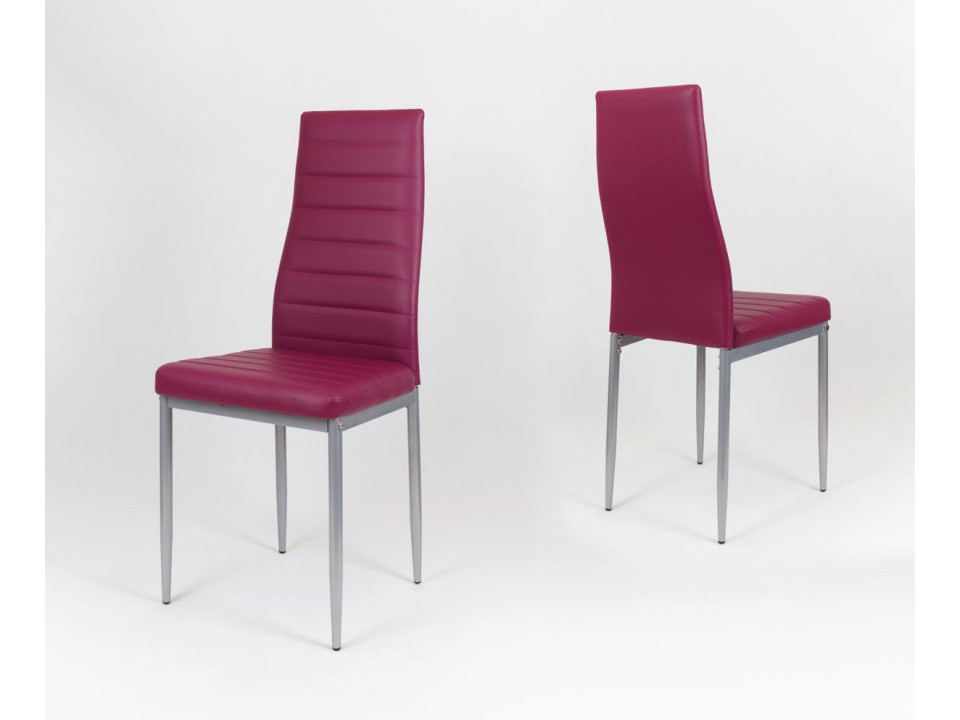 Sk Design Ks001 Purpurowe Krzesło Z Ekoskóry Malowane Nogi
