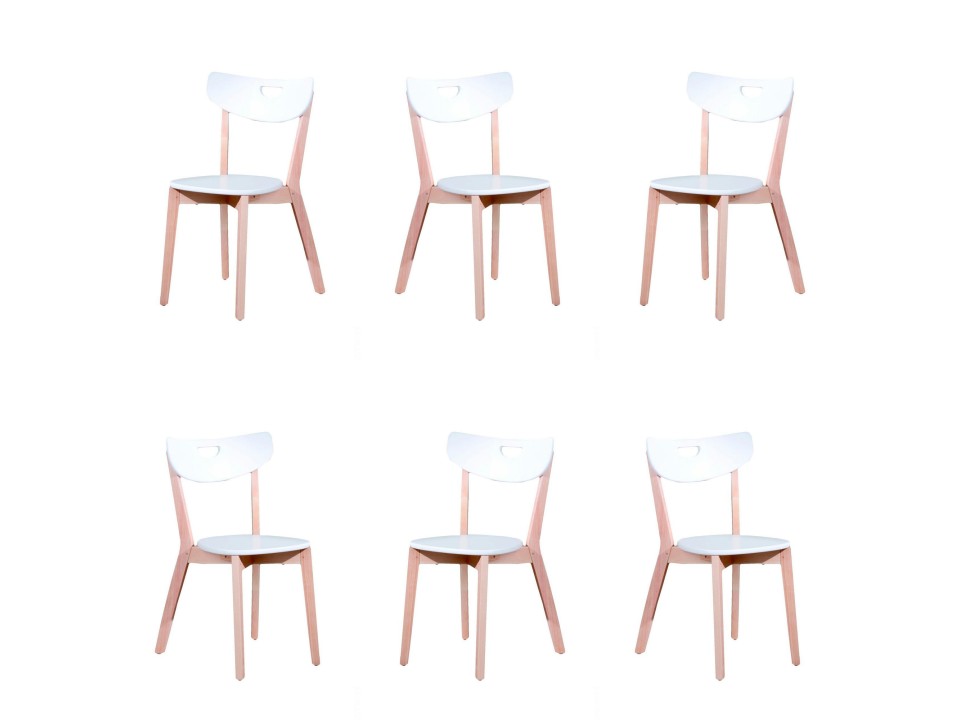 Sześć krzeseł białych - 4212