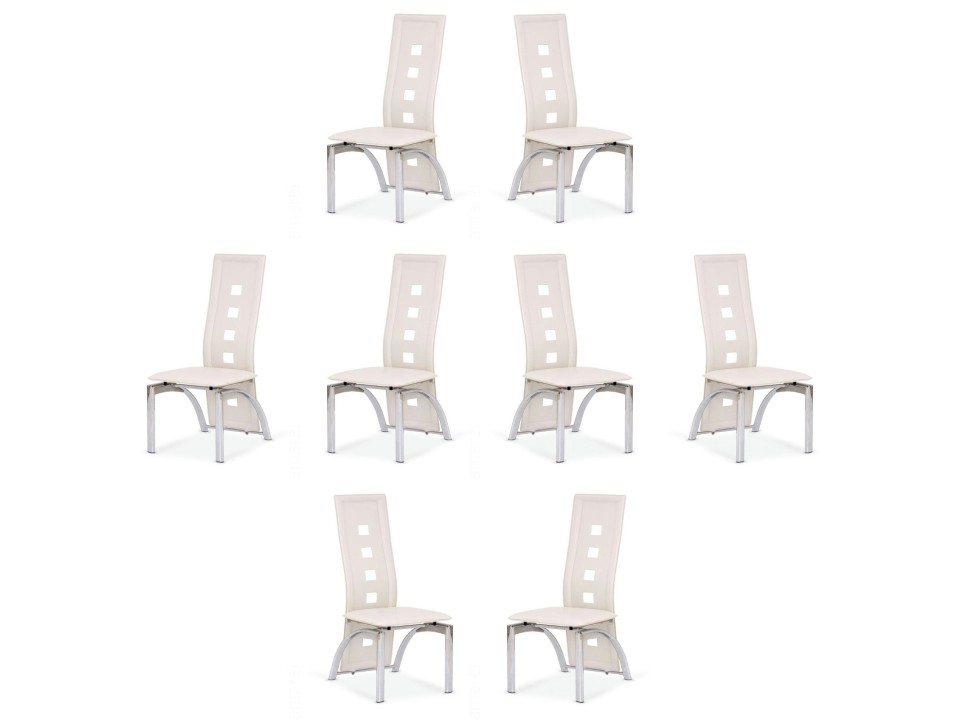 Osiem krzeseł kremowych - 1123