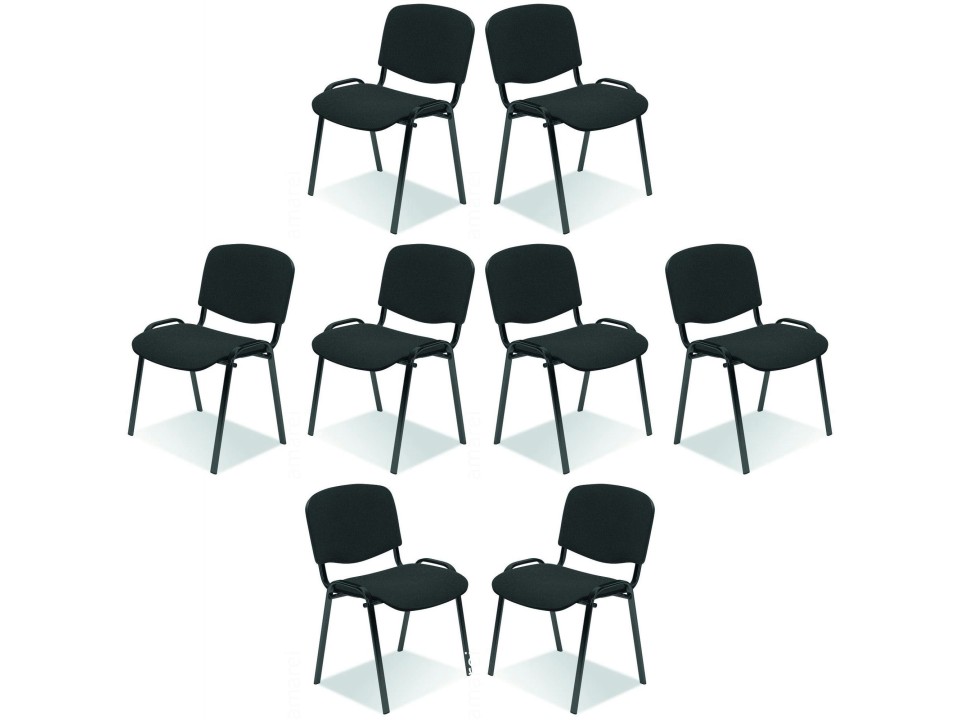 Osiem krzeseł biurowych ciemno szarych - 0387