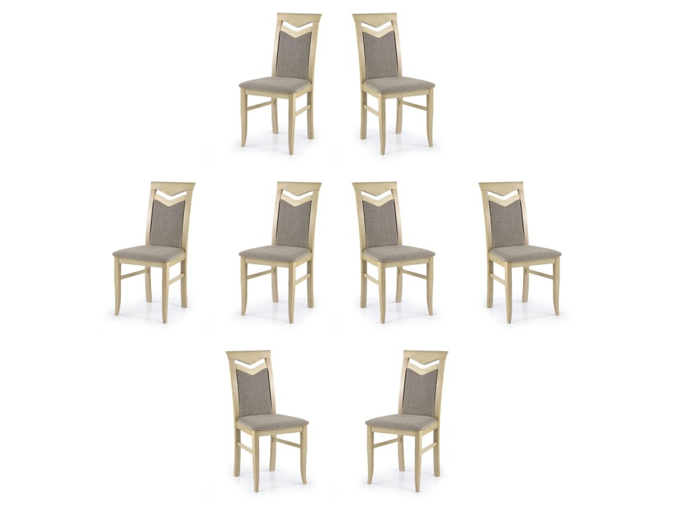 Osiem krzeseł dąb sonoma tapicerowanych INARI 23 - 3802
