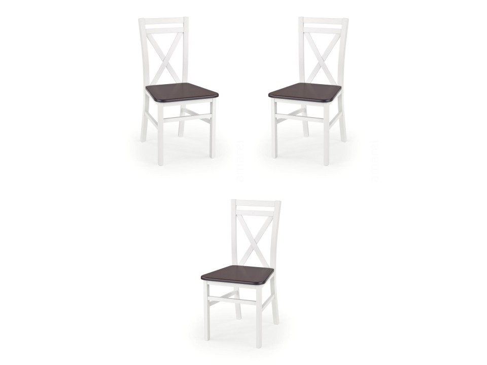 Trzy krzesła białe olcha - 1258
