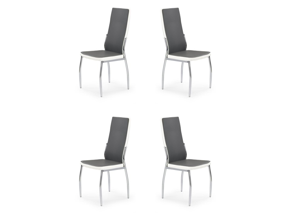 Cztery krzesła popielate białe - 0060