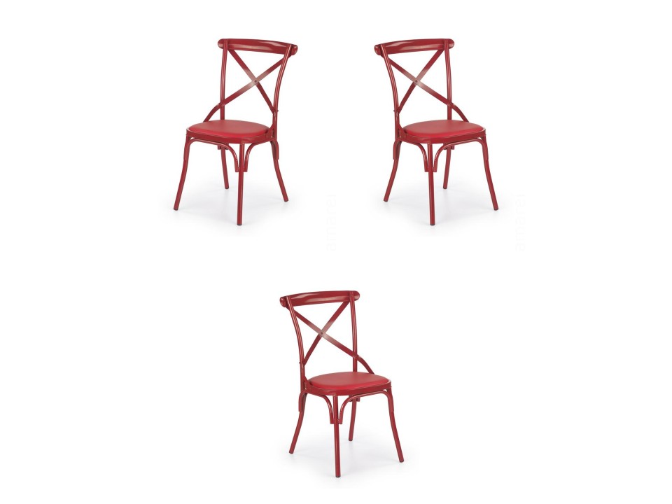 Trzy krzesła czerwone - 0480