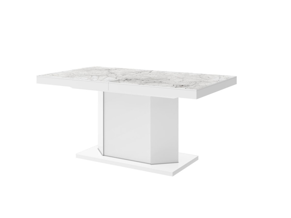Stół Amigo marmur / biały 160 cm rozkładany - Meble Hubertus