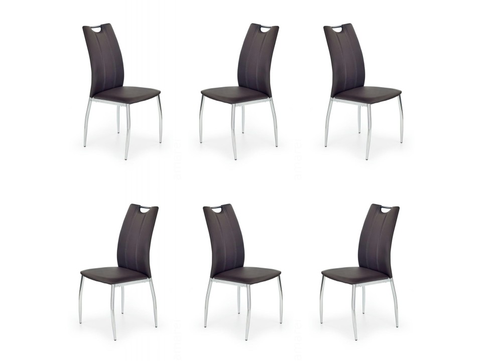 Sześć krzeseł brązowych - 4892
