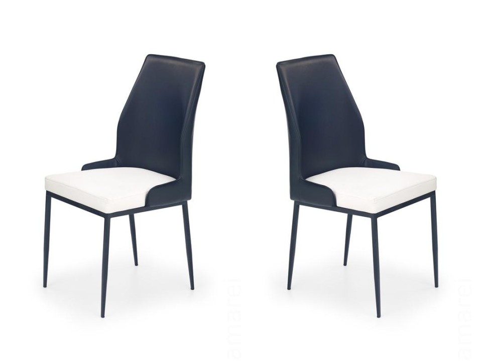 Dwa krzesła biało-czarne - 7589