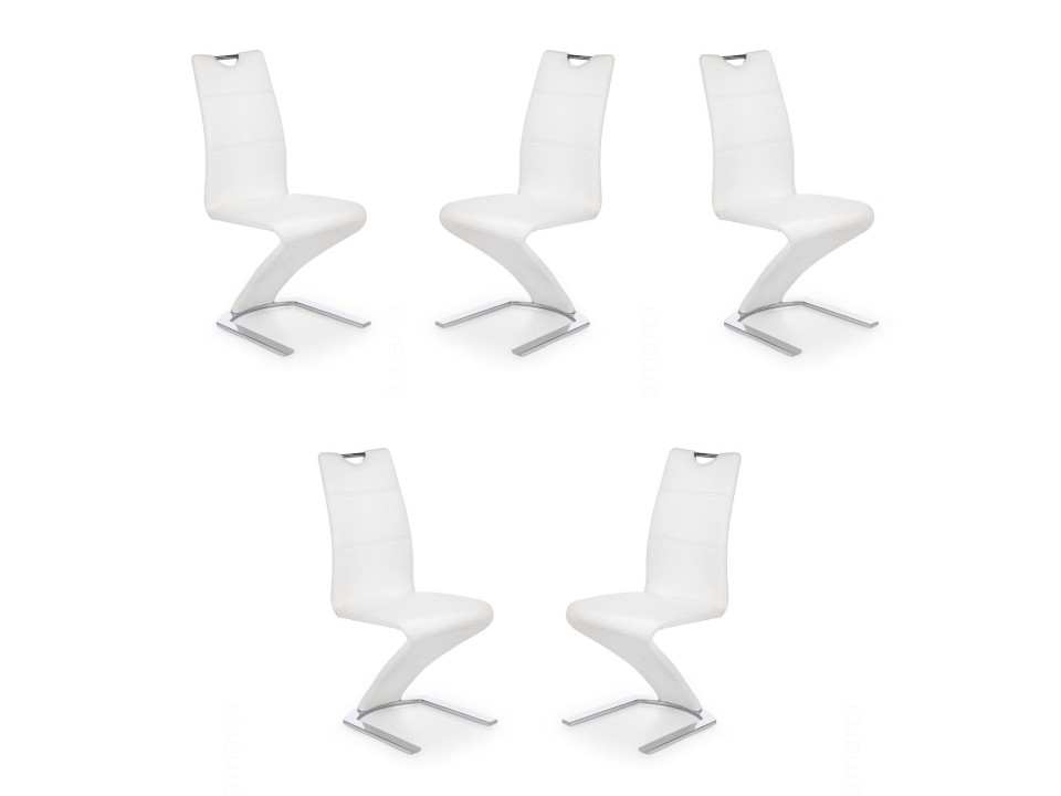 Pięć krzeseł białych - 4908